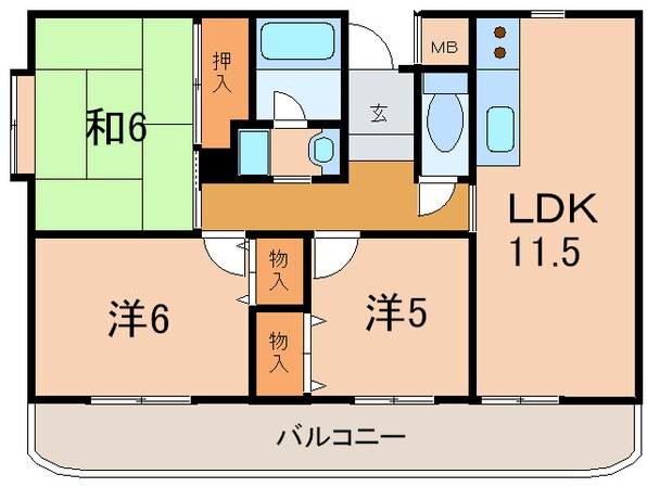 ジュネス高井田の物件間取画像